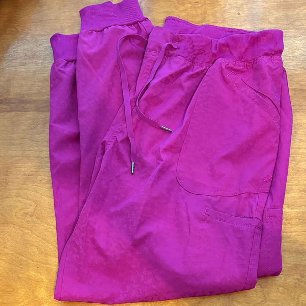 Women's pink leopard print Jogger scrub Pants